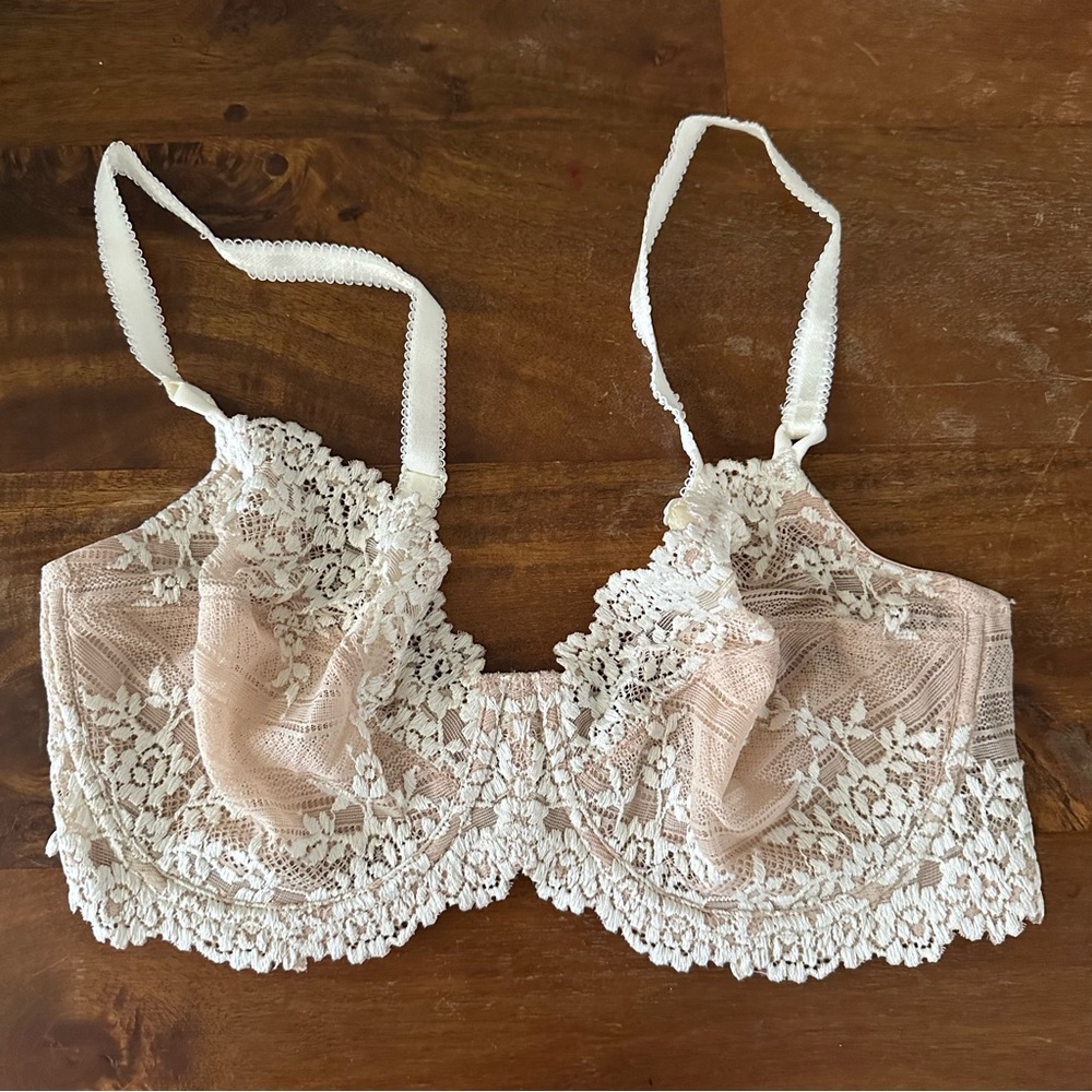 Wacoal 65191 Nude Beige Lace Bralette - Cream Size‎ 34D